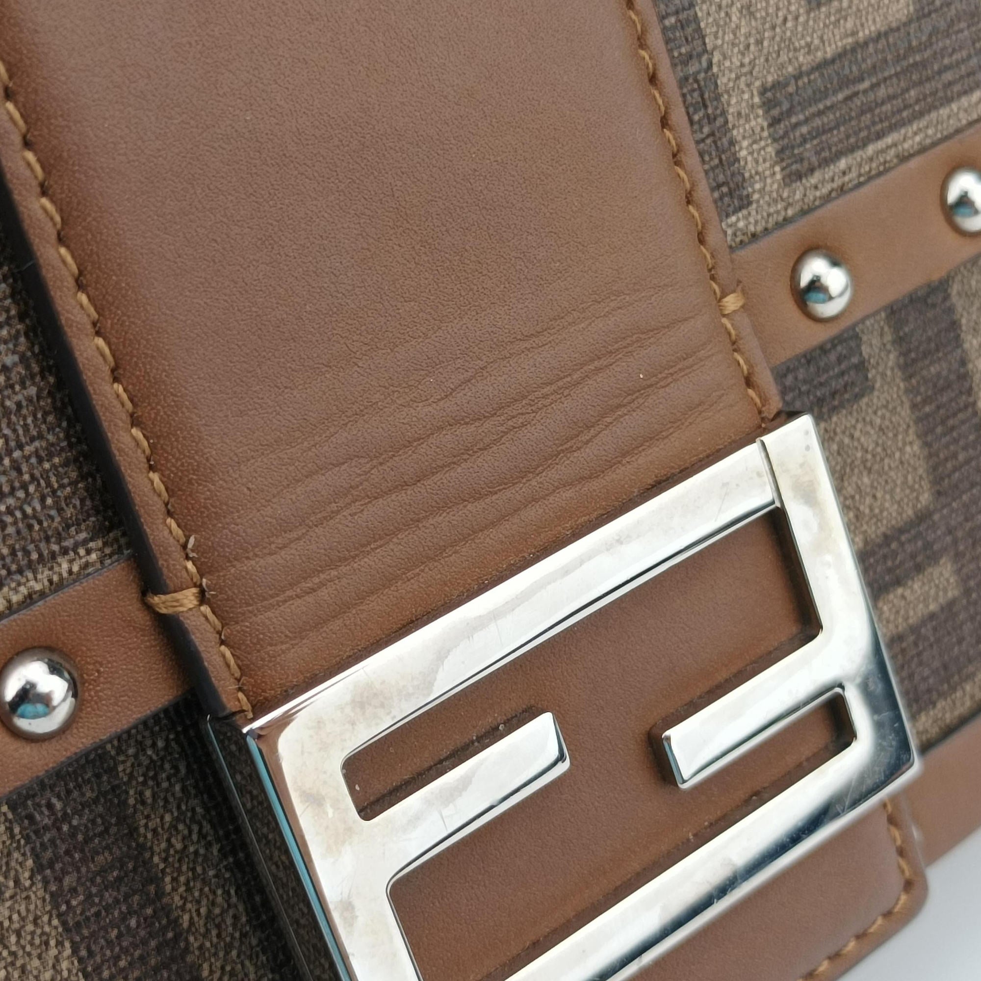 Vintage Fendi Zucca Trunk Brown PVC coated canvas×Leather 7VA507 shoulderbag | stylenewstar