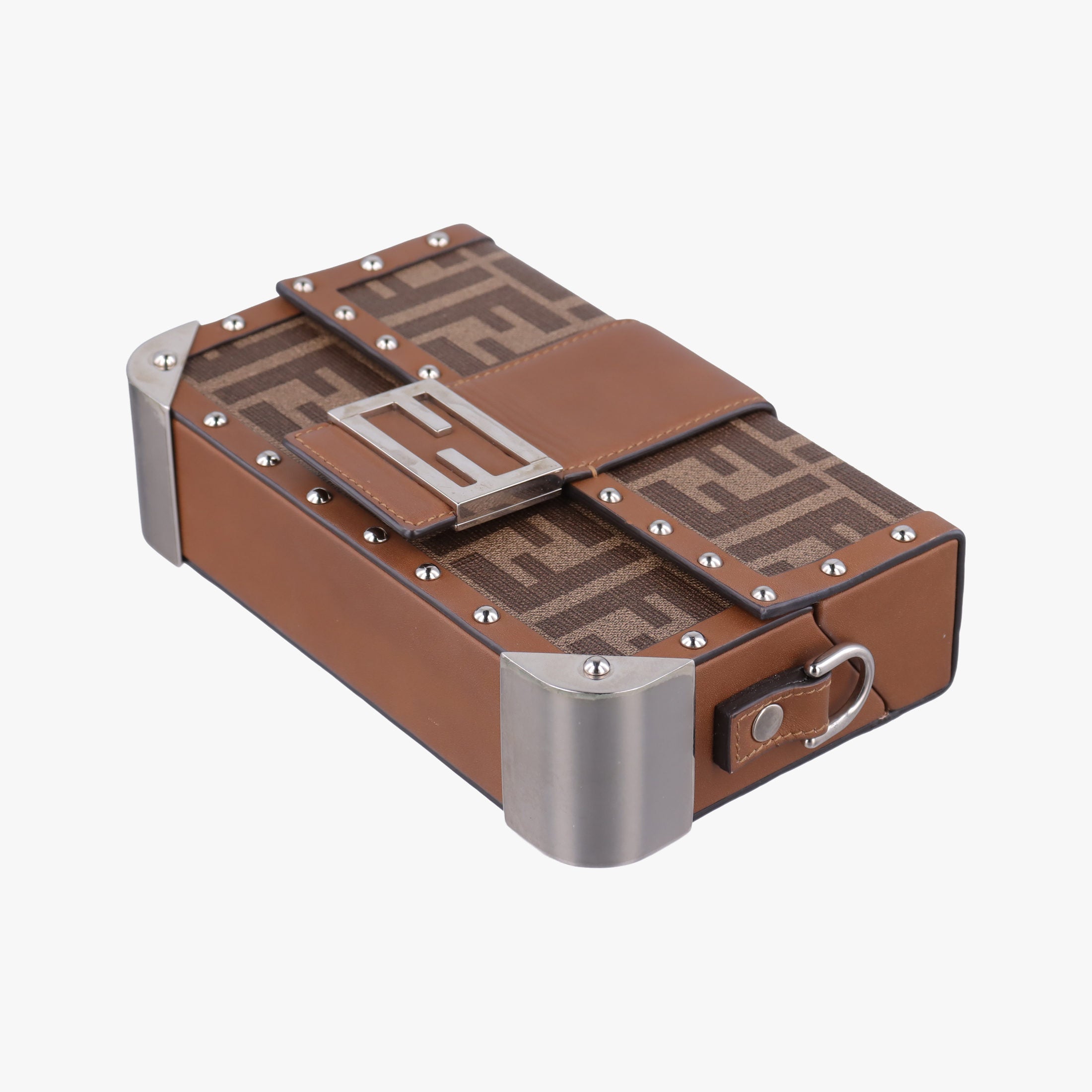 Vintage Fendi Zucca Trunk Brown PVC coated canvas×Leather 7VA507 shoulderbag | stylenewstar