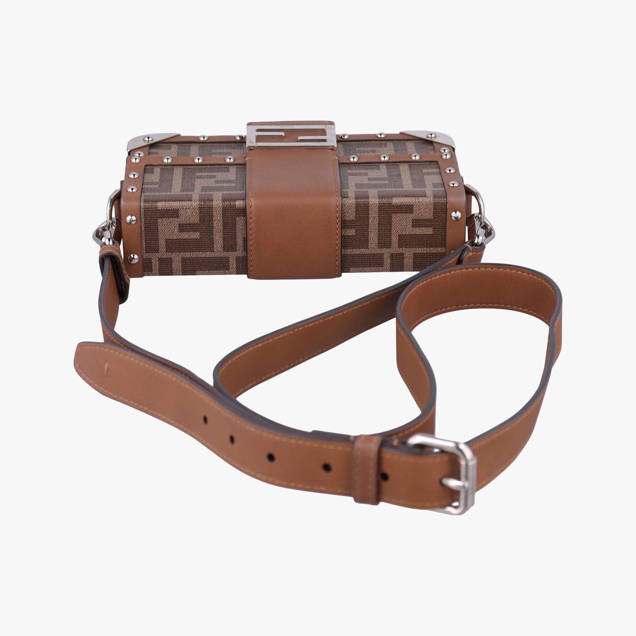 Vintage Fendi Zucca Trunk Brown PVC coated canvas×Leather 7VA507 shoulderbag | stylenewstar