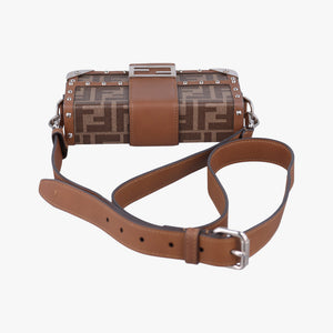 Vintage Fendi Zucca Trunk Brown PVC coated canvas×Leather 7VA507 shoulderbag | stylenewstar