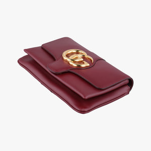 Pre-owned Gucci Arli Burgundy Leather 550129 shoulderbag | stylenewstar
