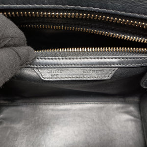 Pre-owned Celine Luggage Micro shopper Bordeaux×black×beige Suede×leather  handbag | stylenewstar