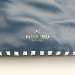 Pre-owned Valentino Rockstud Navy Leather  shoulderbag | stylenewstar
