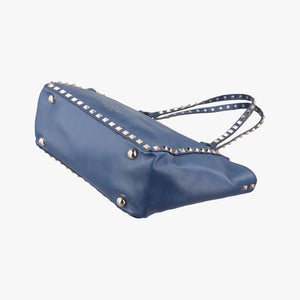 Pre-owned Valentino Rockstud Navy Leather  shoulderbag | stylenewstar