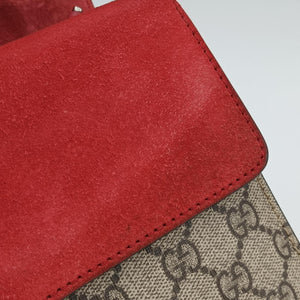 Pre-owned Gucci Dionysus beige×red PVC coated canvas×suede 400249 shoulderbag | stylenewstar