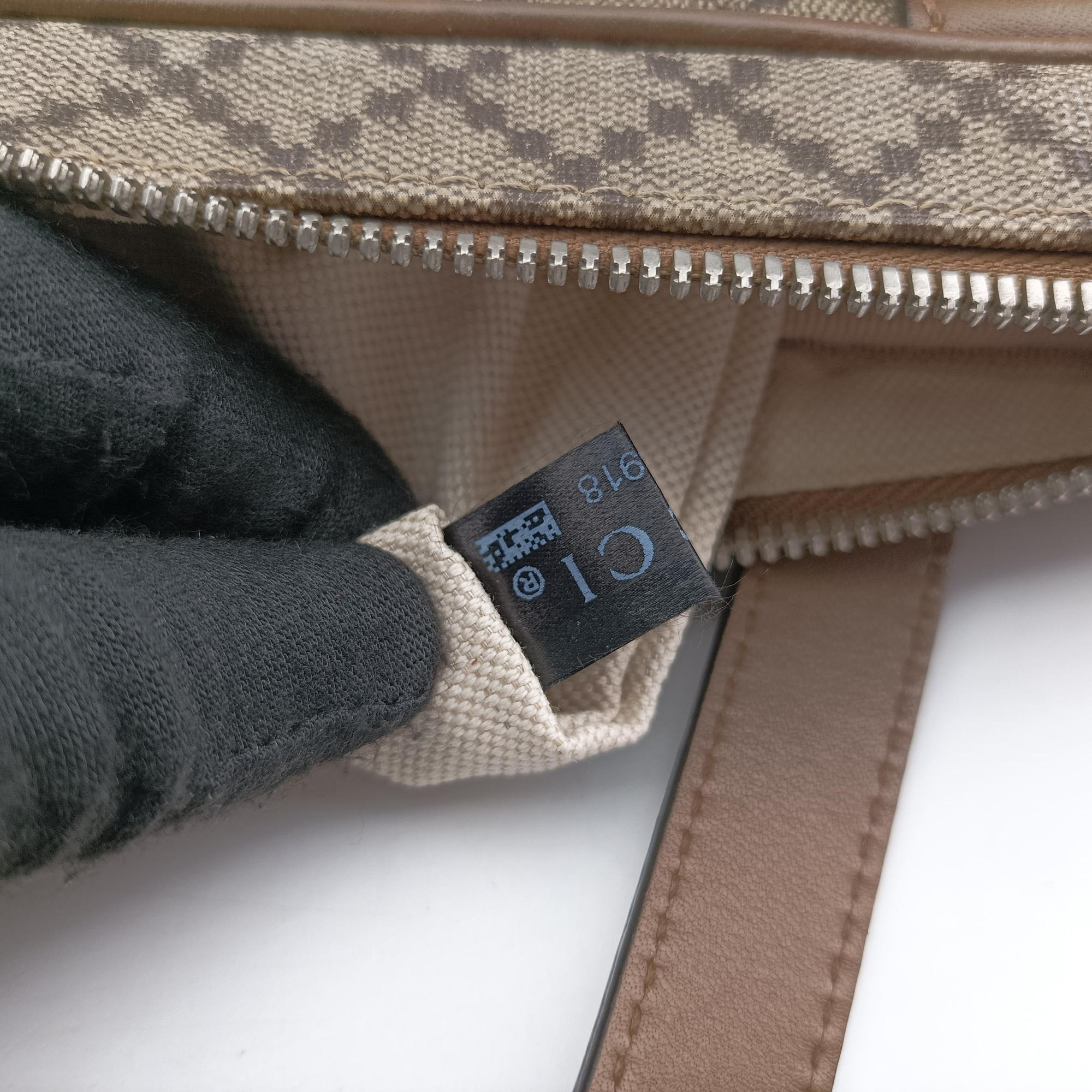 Secondhand Gucci Diamante business Brown PVC coated canvas×Leather 267898 handbag | stylenewstar
