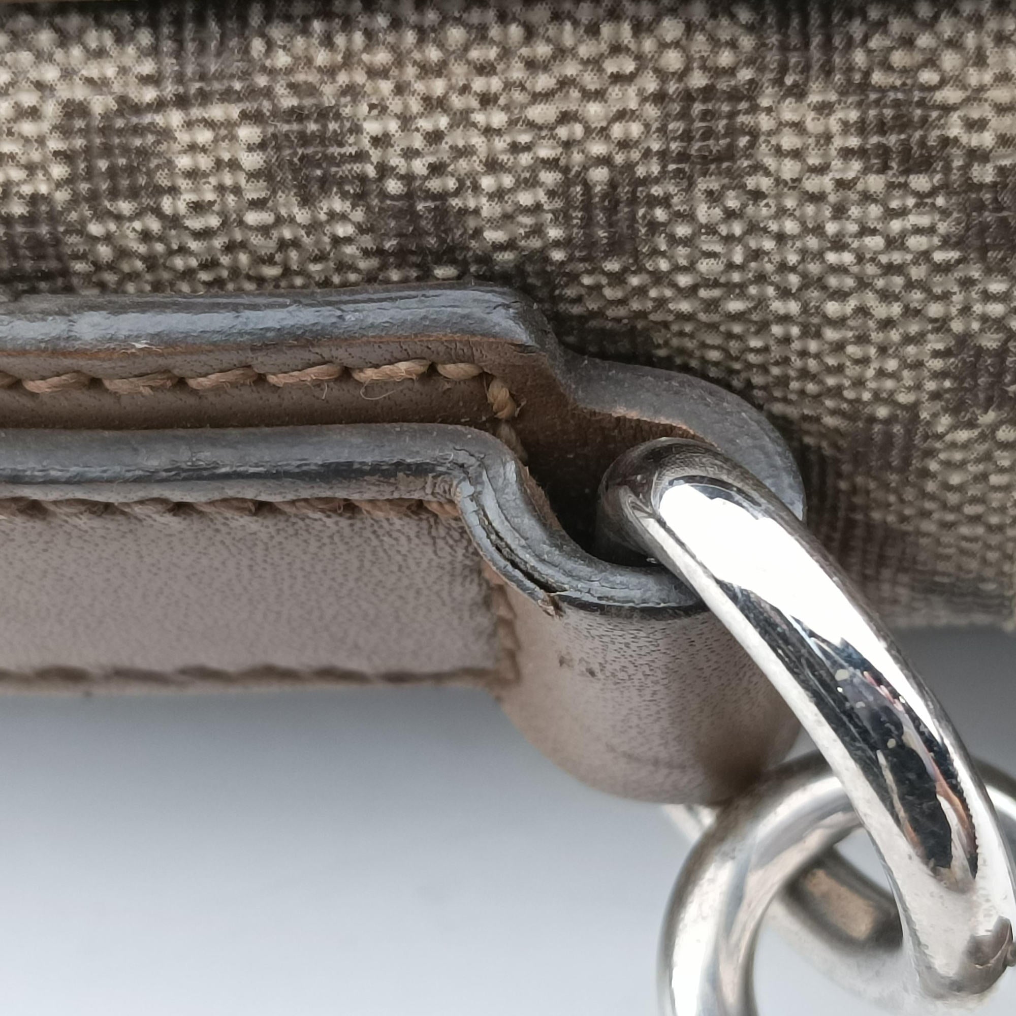 Secondhand Gucci Diamante business Brown PVC coated canvas×Leather 267898 handbag | stylenewstar