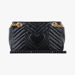 Pre-owned Gucci GG Marmont Black Leather 443497 shoulderbag | stylenewstar