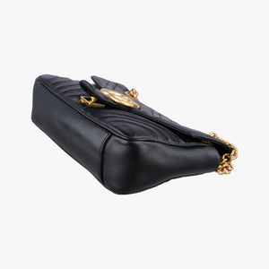 Pre-owned Gucci GG Marmont Black Leather 443497 shoulderbag | stylenewstar
