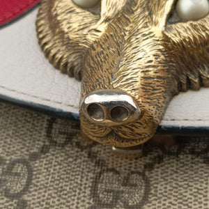Secondhand Gucci Mini Fox Brooch Bamboo Beige×Multicolour PVC coated canvas×Leather 466428 shoulderbag | stylenewstar