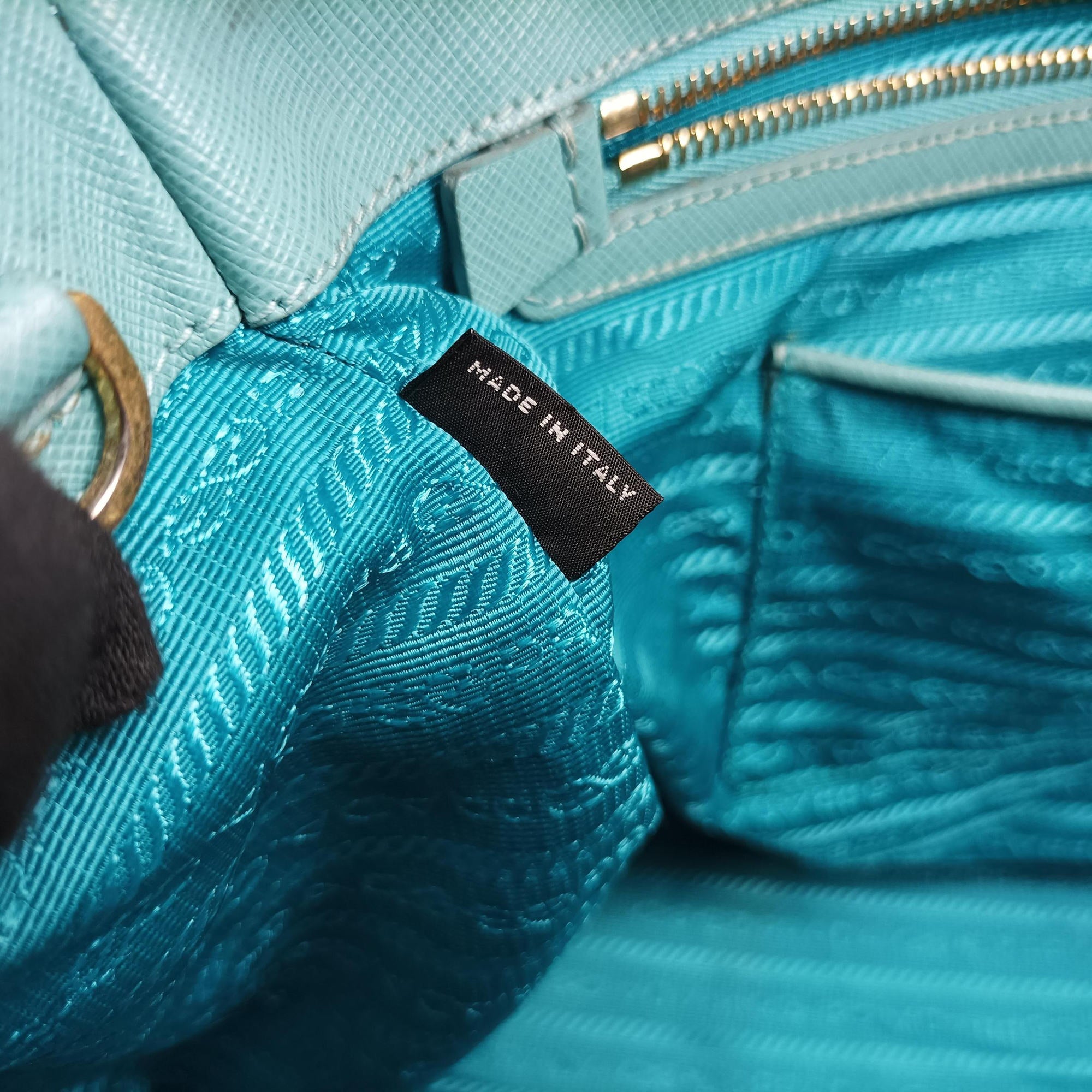 Pre-owned Prada Galleria Blue SAFFIANO Leather BN2274 shoulderbag | stylenewstar
