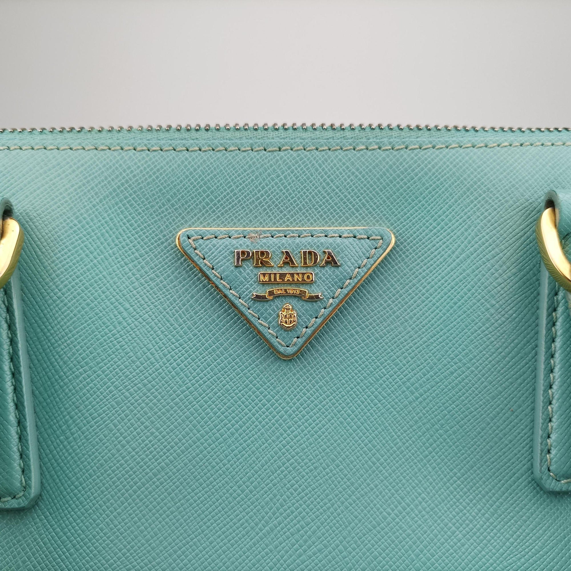 Pre-owned Prada Galleria Blue SAFFIANO Leather BN2274 shoulderbag | stylenewstar