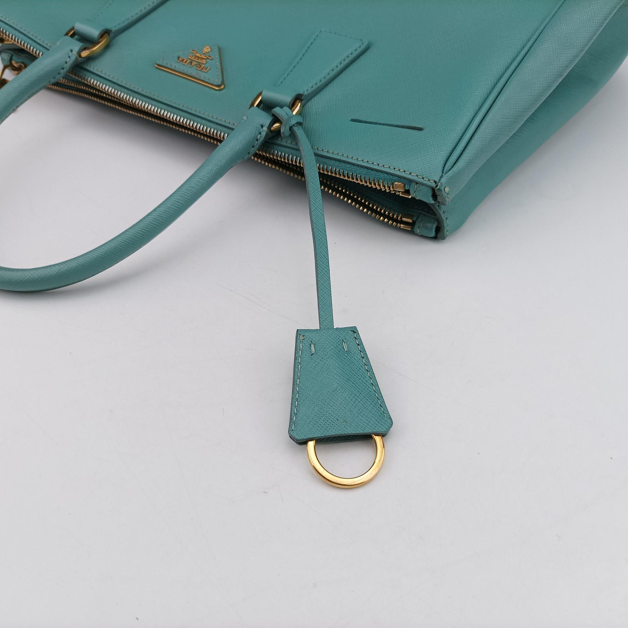 Pre-owned Prada Galleria Blue SAFFIANO Leather BN2274 shoulderbag | stylenewstar