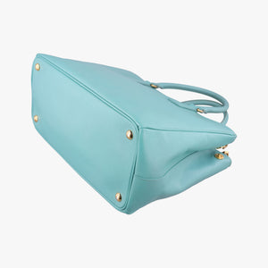 Pre-owned Prada Galleria Blue SAFFIANO Leather BN2274 shoulderbag | stylenewstar