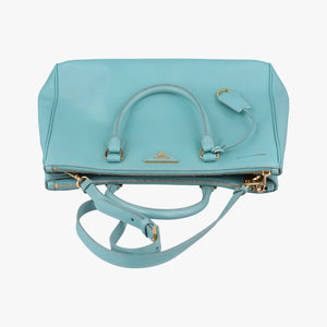 Pre-owned Prada Galleria Blue SAFFIANO Leather BN2274 shoulderbag | stylenewstar