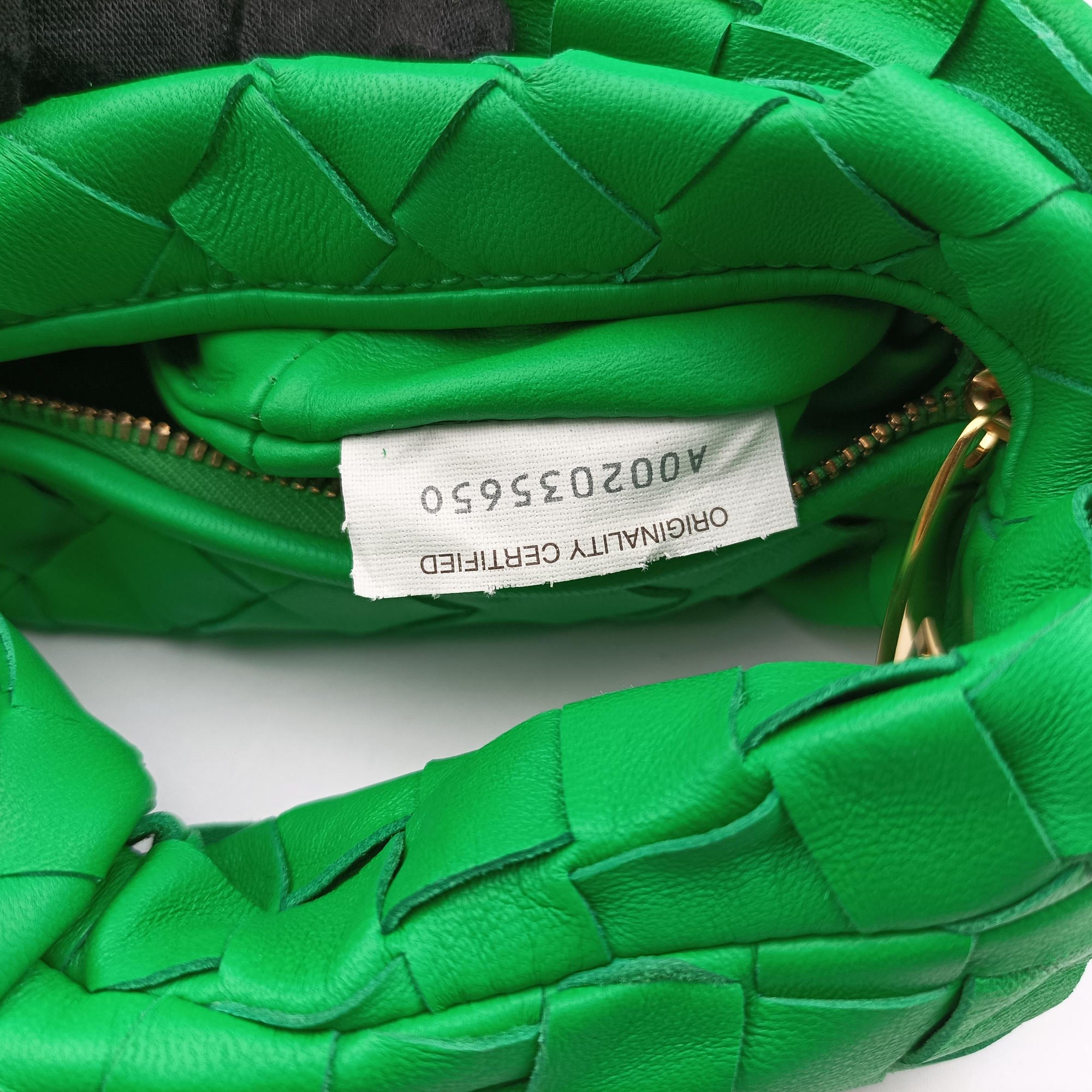 Pre-owned Bottega Veneta The Jodie Green lambskin  handbag | stylenewstar