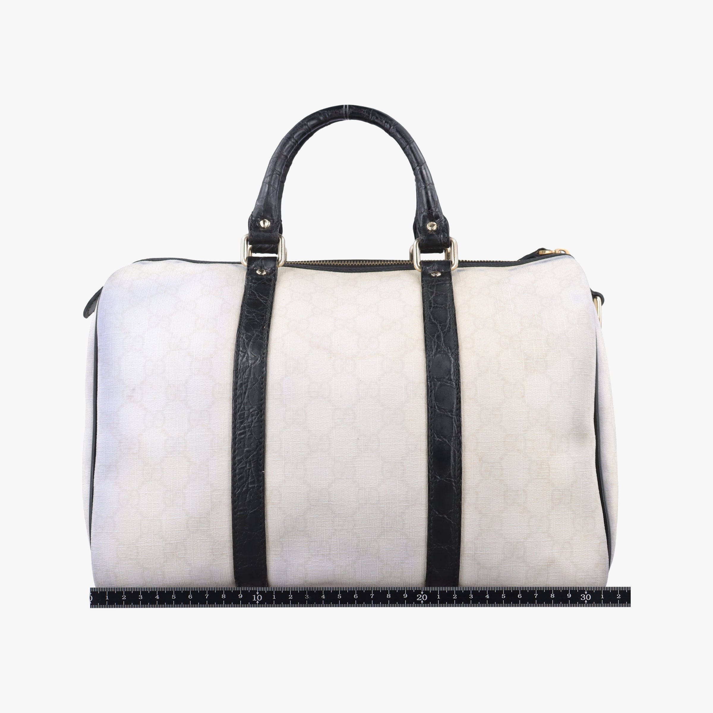 Pre-owned Gucci Floral Applique Medium Joy White PVC coated canvas 197395 handbag | stylenewstar