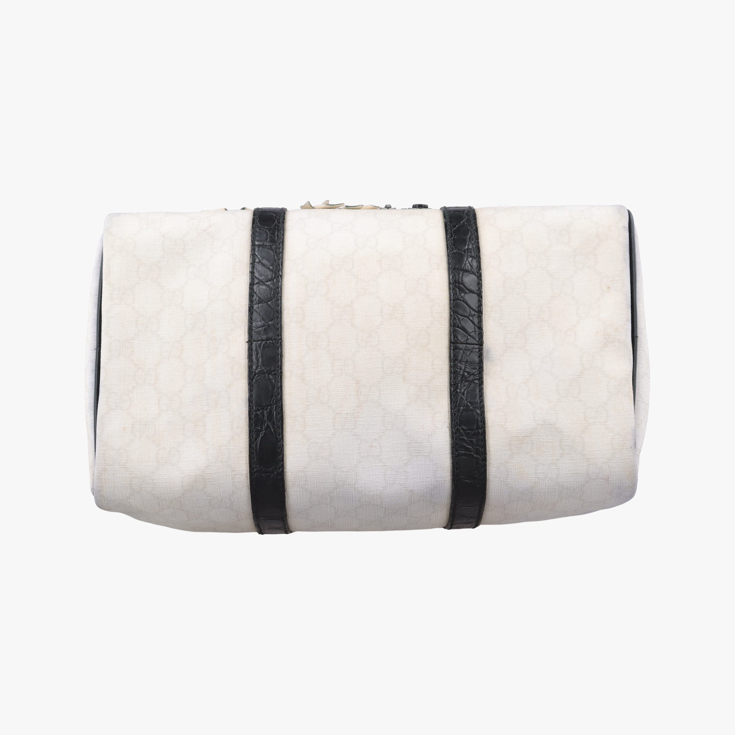 Pre-owned Gucci Floral Applique Medium Joy White PVC coated canvas 197395 handbag | stylenewstar