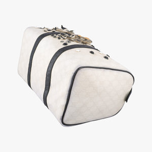 Pre-owned Gucci Floral Applique Medium Joy White PVC coated canvas 197395 handbag | stylenewstar