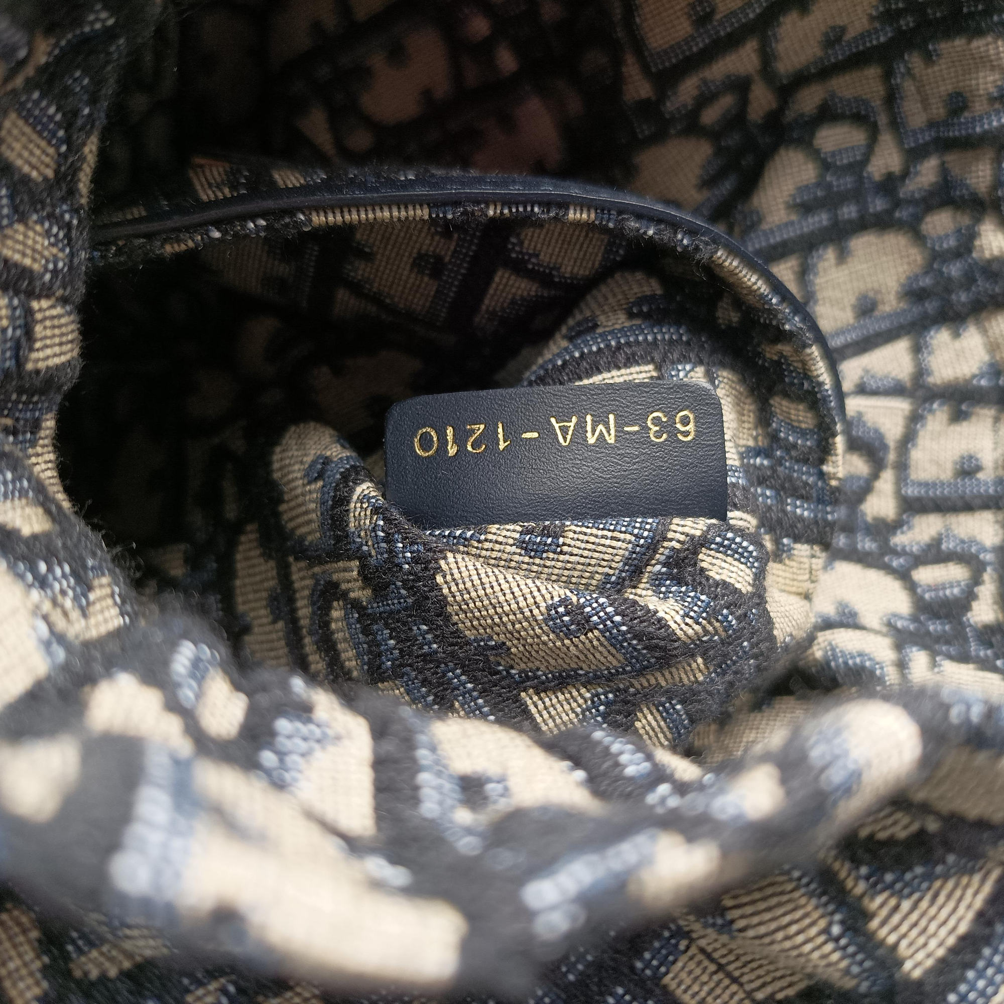 Pre-owned Christian Dior Wicker Basket Camel×Navy Natural wicker×Dior oblique jacquard  shoulderbag | stylenewstar