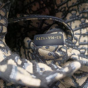 Pre-owned Christian Dior Wicker Basket Camel×Navy Natural wicker×Dior oblique jacquard  shoulderbag | stylenewstar