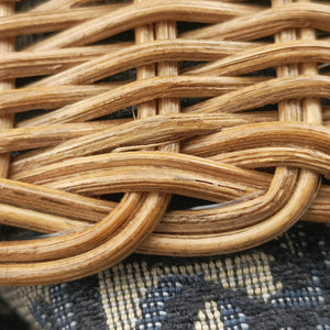 Pre-owned Christian Dior Wicker Basket Camel×Navy Natural wicker×Dior oblique jacquard  shoulderbag | stylenewstar