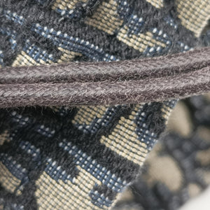 Pre-owned Christian Dior Wicker Basket Camel×Navy Natural wicker×Dior oblique jacquard  shoulderbag | stylenewstar