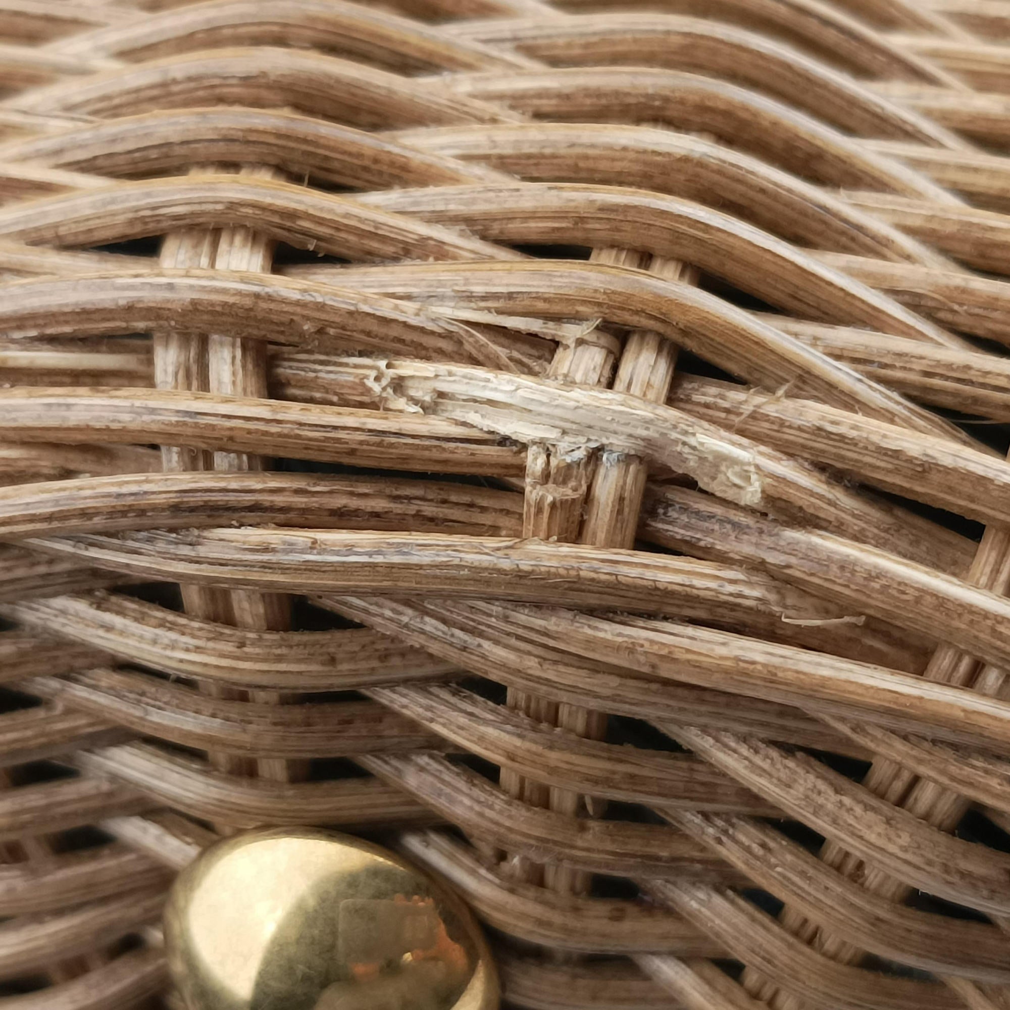 Pre-owned Christian Dior Wicker Basket Camel×Navy Natural wicker×Dior oblique jacquard  shoulderbag | stylenewstar