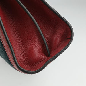 Pre-owned Gucci Ophidia Navy×red Suede×leather 503877 shoulderbag | stylenewstar