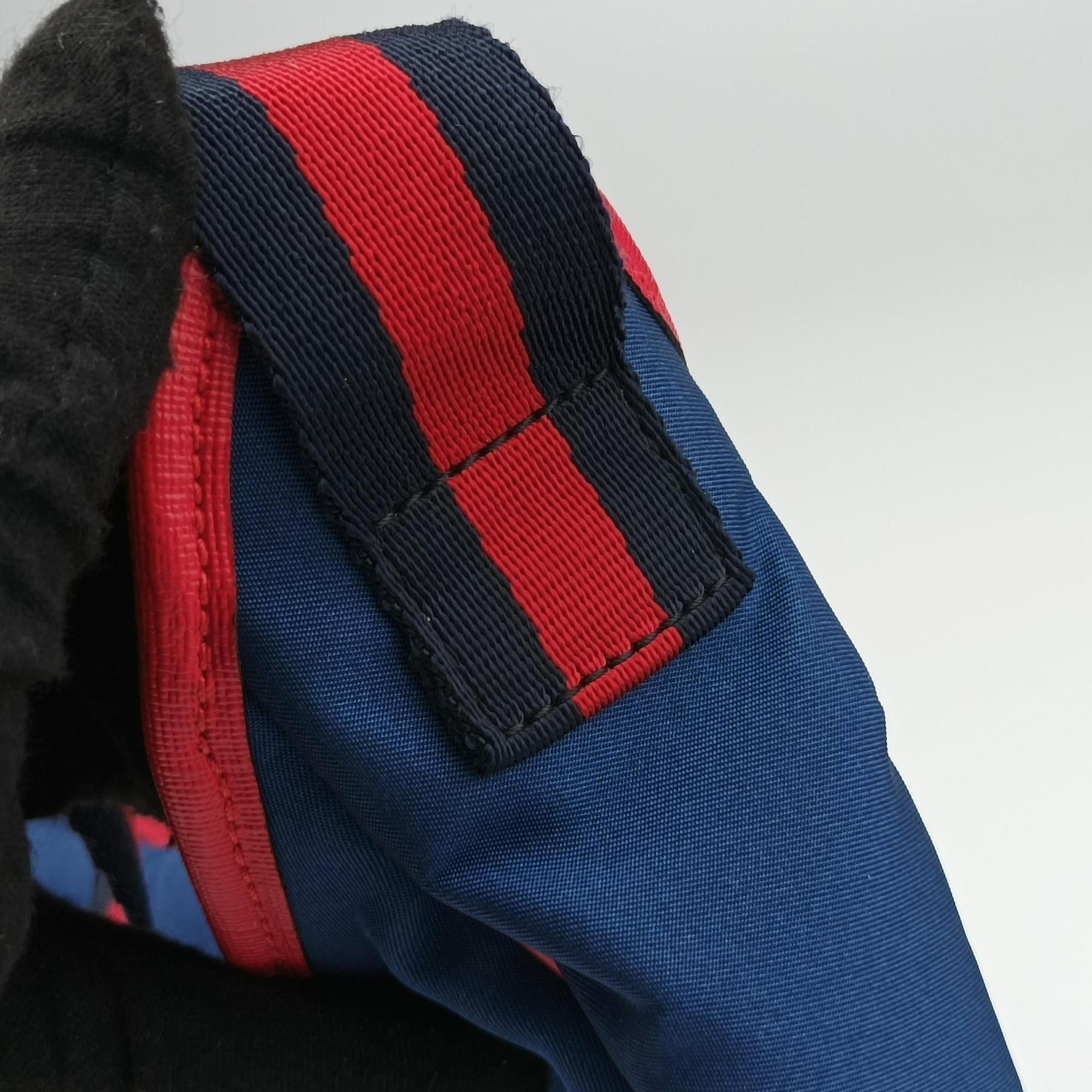 Pre-owned Gucci kids half moon bag Blue×Red nylon 611686 shoulderbag | stylenewstar