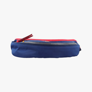 Pre-owned Gucci kids half moon bag Blue×Red nylon 611686 shoulderbag | stylenewstar