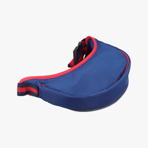 Pre-owned Gucci kids half moon bag Blue×Red nylon 611686 shoulderbag | stylenewstar