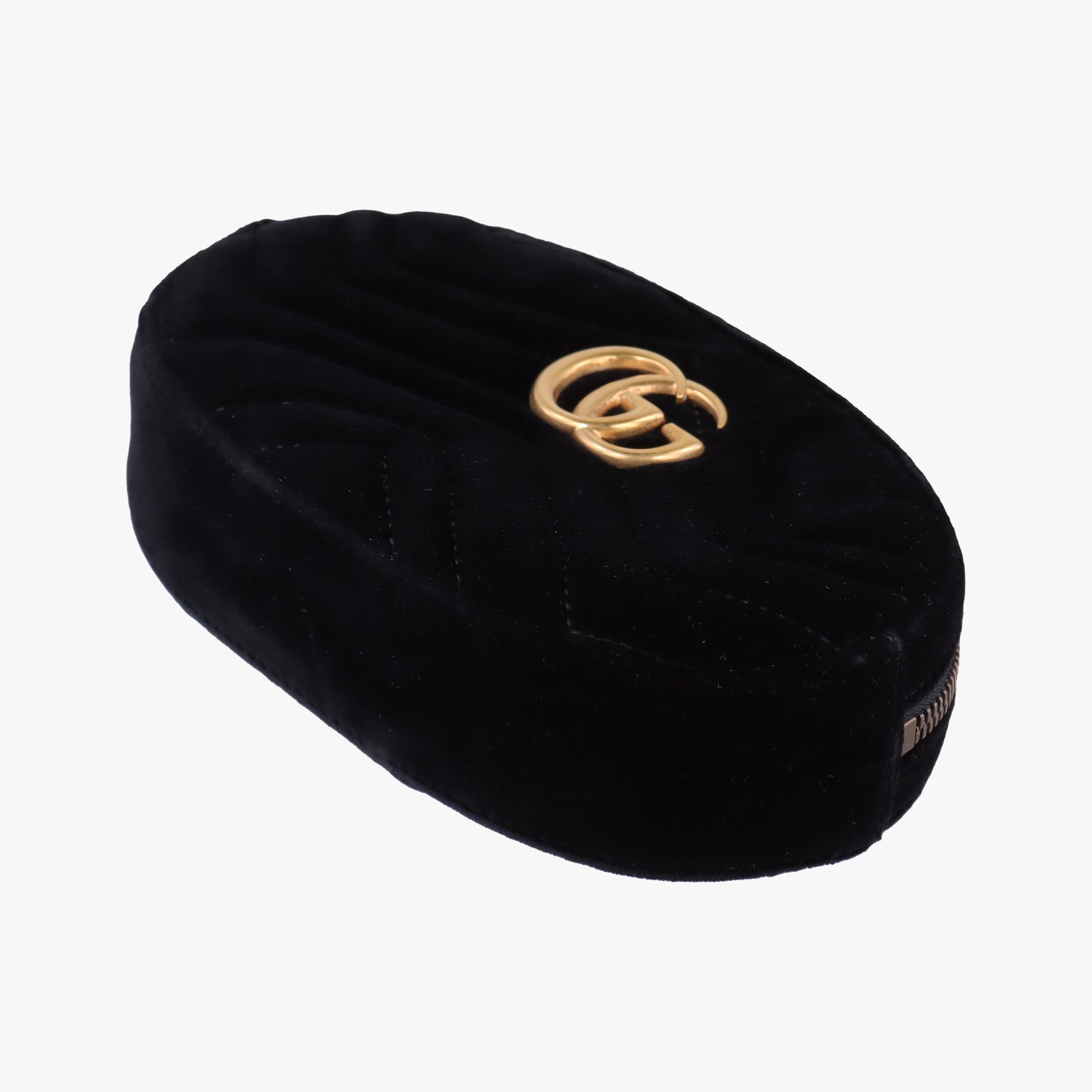 Pre-owned Gucci GG Marmont Black velour 476484 bum bag/waist bag | stylenewstar