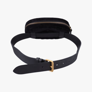 Pre-owned Gucci GG Marmont Black velour 476484 bum bag/waist bag | stylenewstar