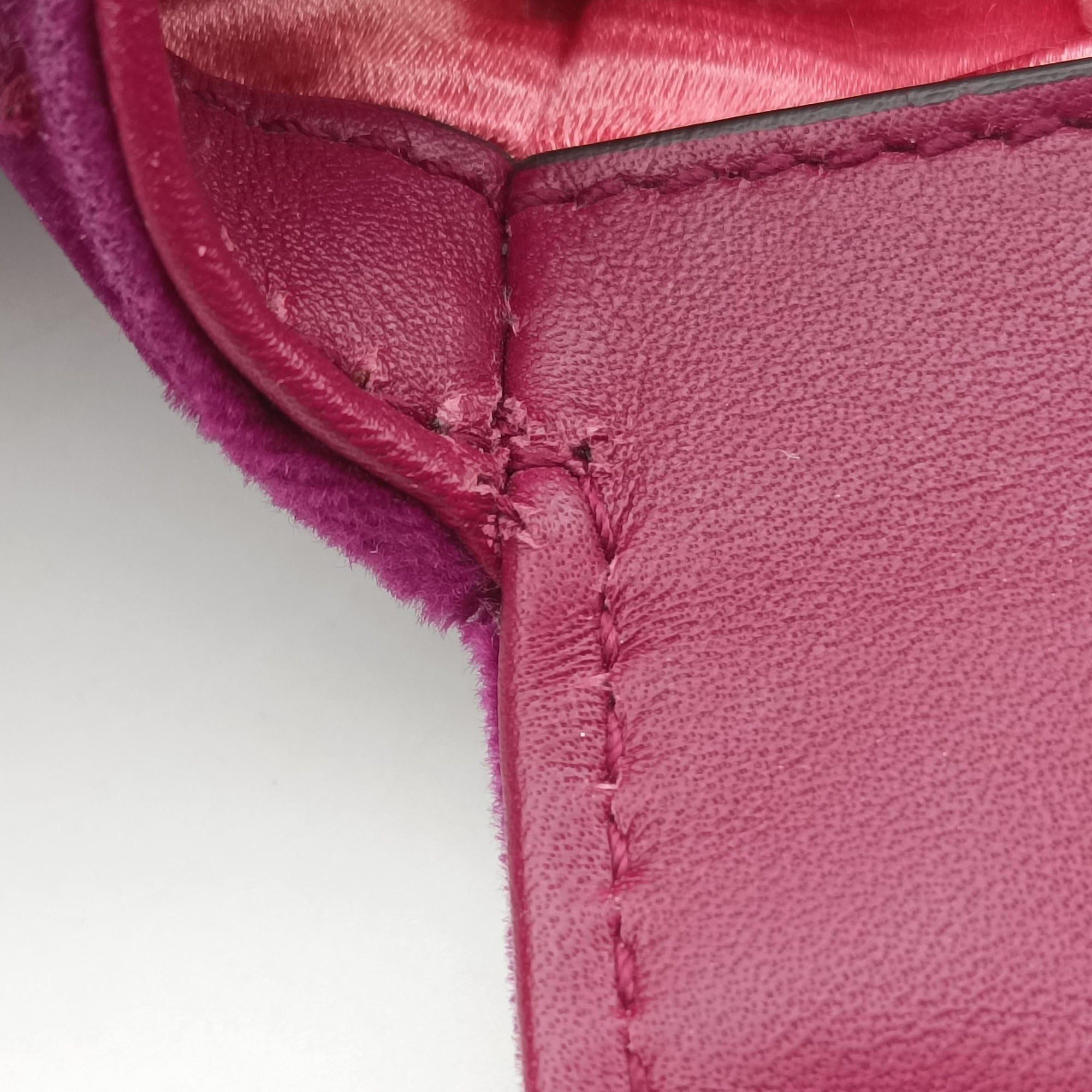 Pre-owned Gucci GG Marmont Purple velour 446744 shoulderbag | stylenewstar