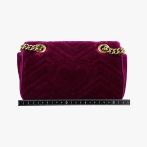 Pre-owned Gucci GG Marmont Purple velour 446744 shoulderbag | stylenewstar