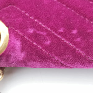 Pre-owned Gucci GG Marmont Purple velour 446744 shoulderbag | stylenewstar