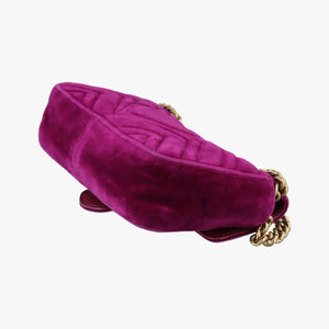 Pre-owned Gucci GG Marmont Purple velour 446744 shoulderbag | stylenewstar