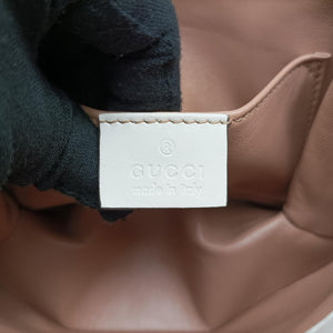 Pre-owned Gucci Broadway Pearl Bee White Leather 453778 shoulderbag | stylenewstar