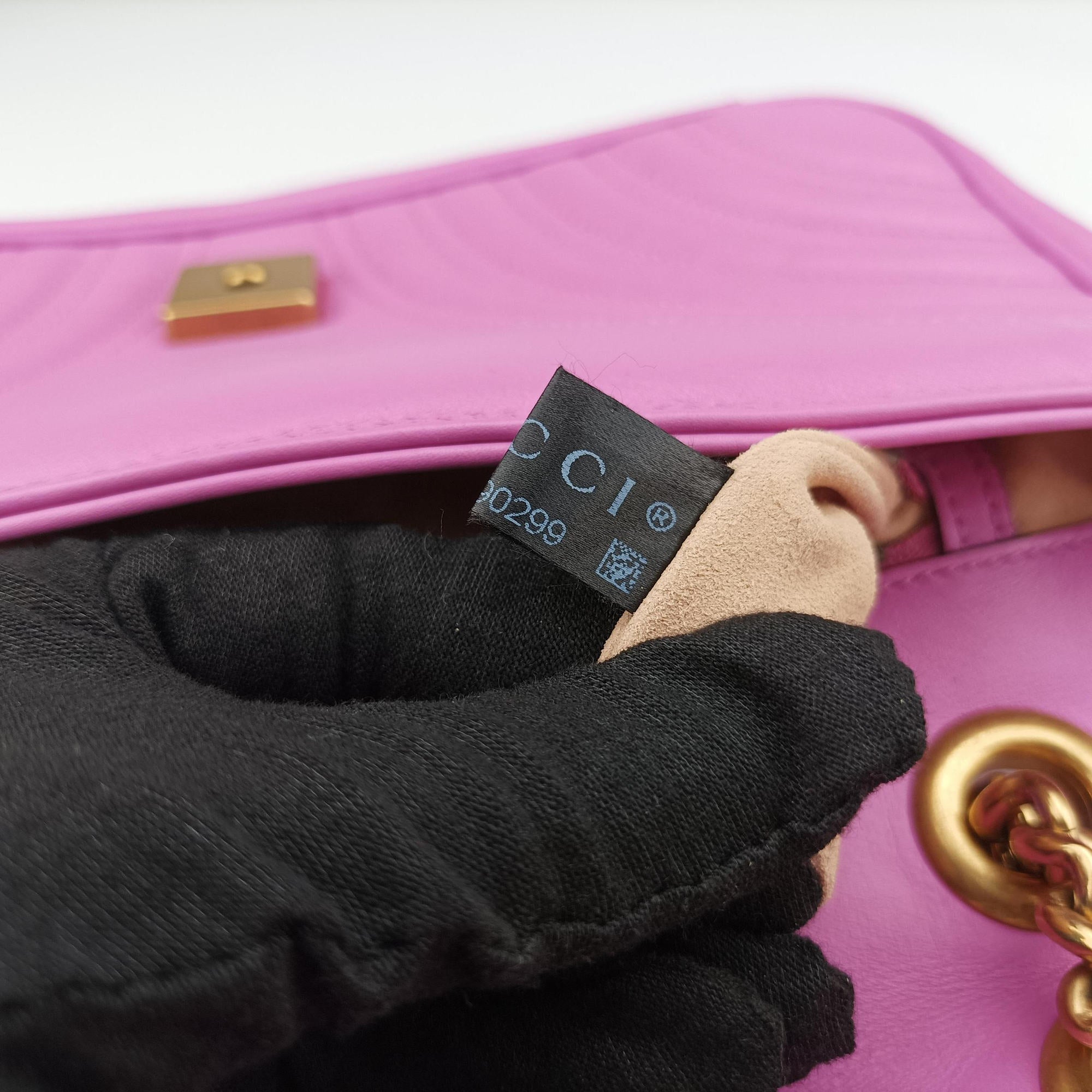 Secondhand Gucci GG Marmont Purple Leather 443497 shoulderbag | stylenewstar