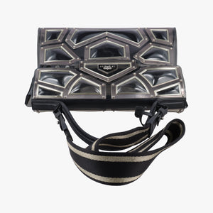 Pre-owned Delvaux Tempete Gladiator Top Handle Clear × Silver × Black PVC (Vinyl) × Metal Panels ×Rubber Trim  shoulderbag | stylenewstar