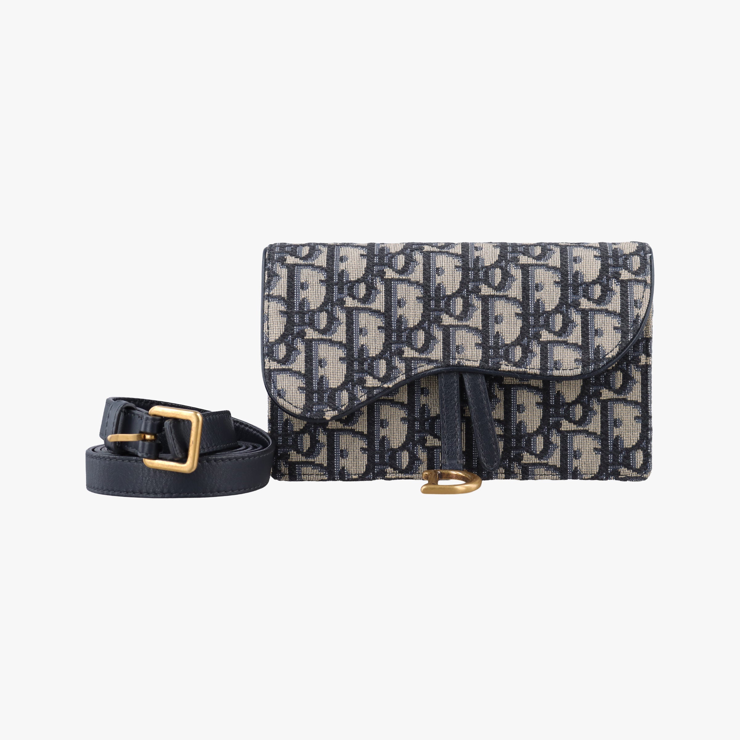 Vintage Christian Dior Saddle Navy×Gray jacquard  bum bag/waist bag | stylenewstar