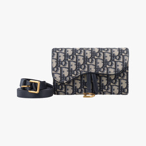 Vintage Christian Dior Saddle Navy×Gray jacquard  bum bag/waist bag | stylenewstar