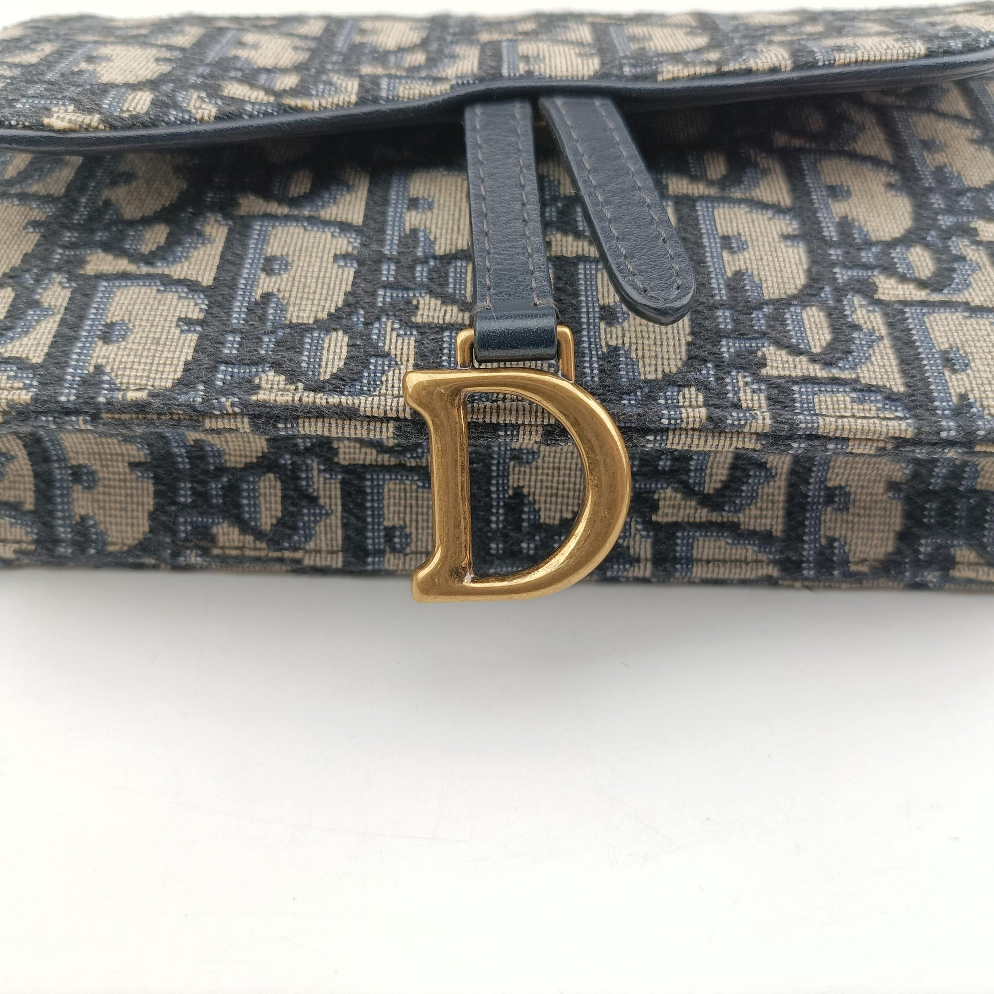 Vintage Christian Dior Saddle Navy×Gray jacquard  bum bag/waist bag | stylenewstar