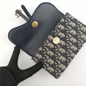 Vintage Christian Dior Saddle Navy×Gray jacquard  bum bag/waist bag | stylenewstar