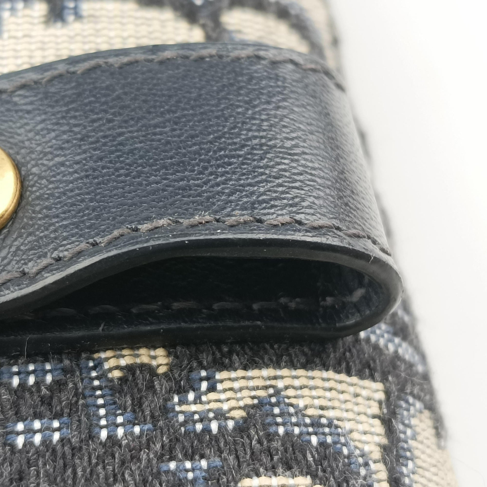 Vintage Christian Dior Saddle Navy×Gray jacquard  bum bag/waist bag | stylenewstar
