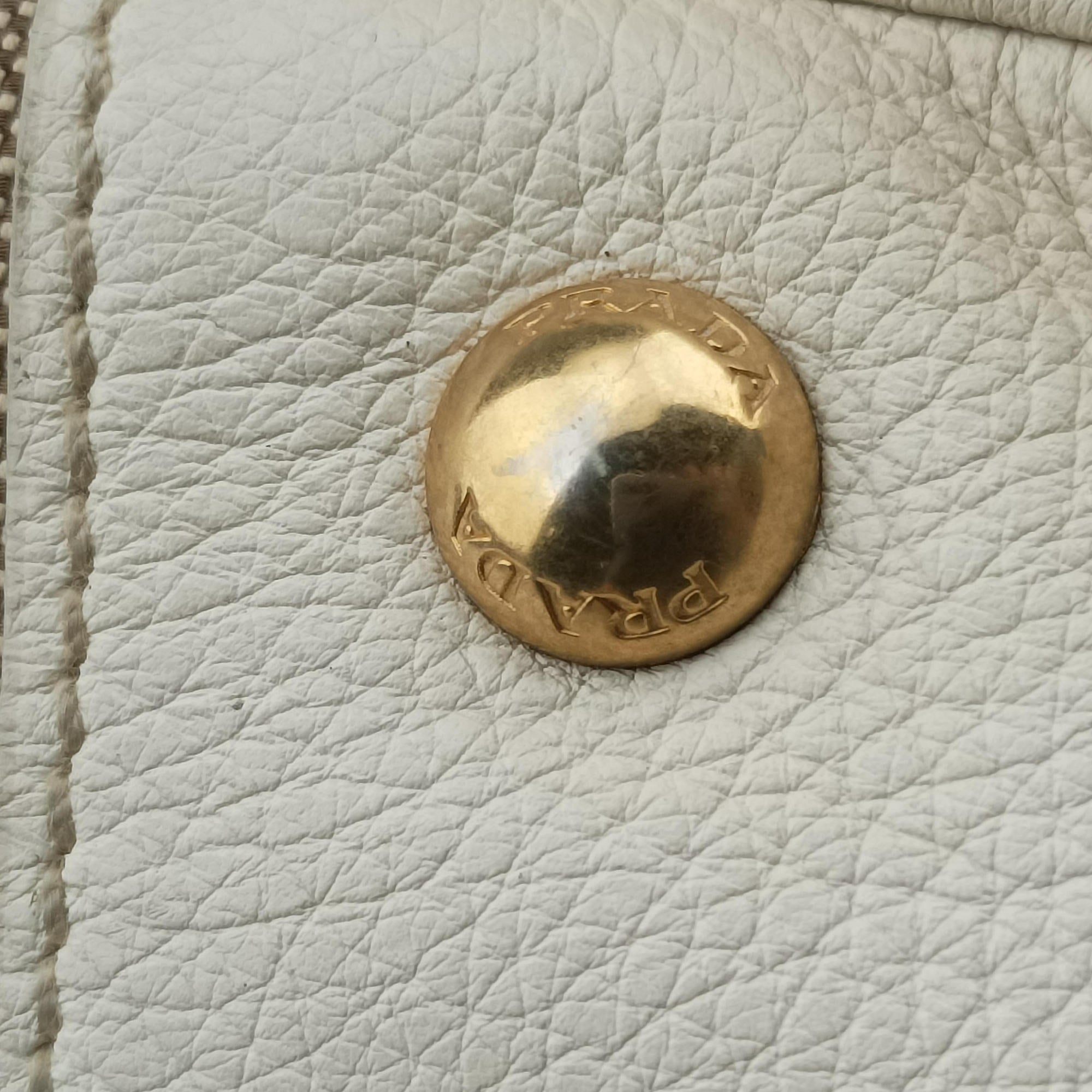 Vintage Prada Logo Jacquard Studded Frame Corda × Talco Jacquard Canvas × Vitello Leather  handbag | stylenewstar