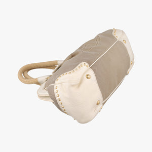 Vintage Prada Logo Jacquard Studded Frame Corda × Talco Jacquard Canvas × Vitello Leather  handbag | stylenewstar