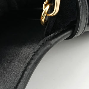 Pre-owned Prada Fringe Charms Black Leather×velour IBL002 shoulderbag | stylenewstar