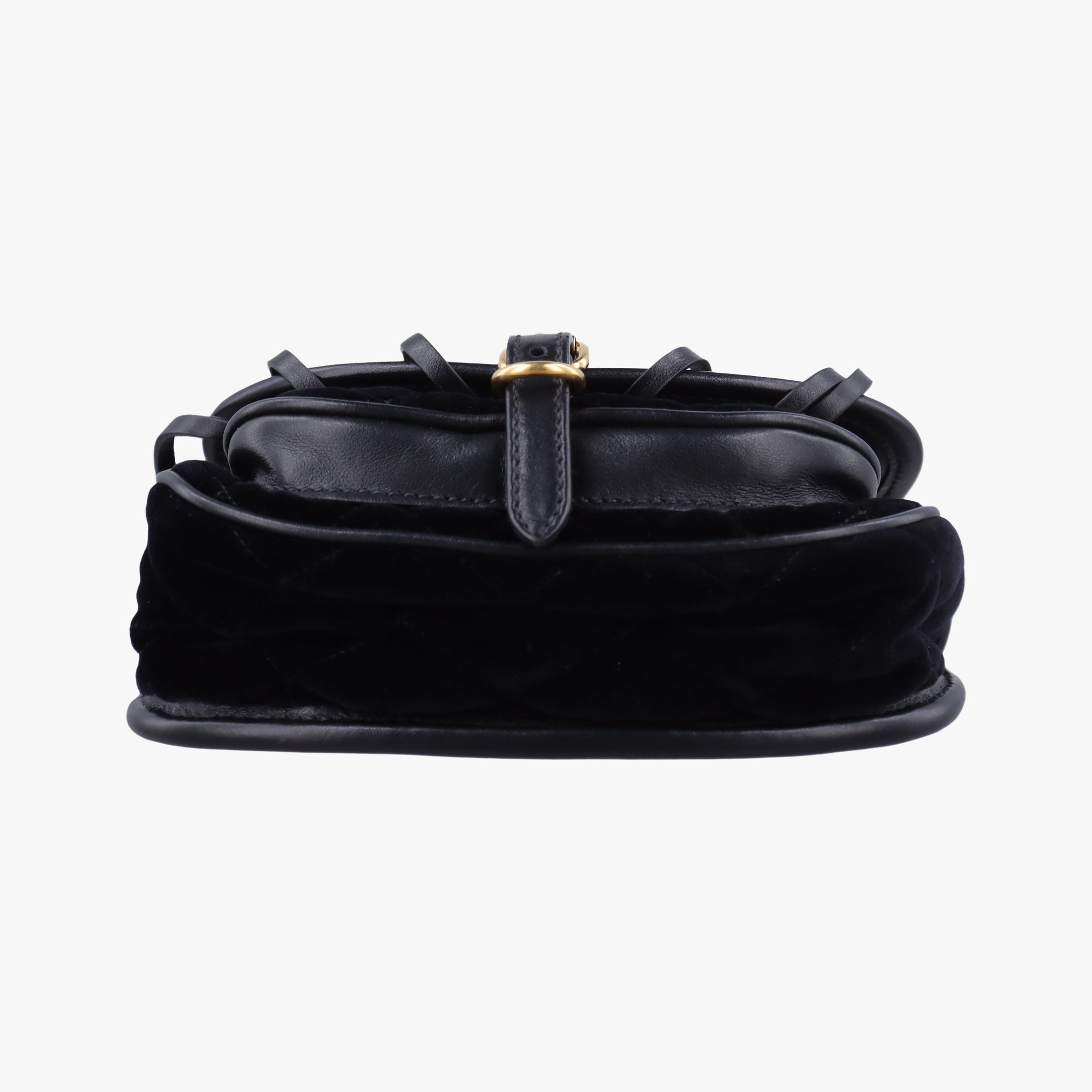 Pre-owned Prada Fringe Charms Black Leather×velour IBL002 shoulderbag | stylenewstar